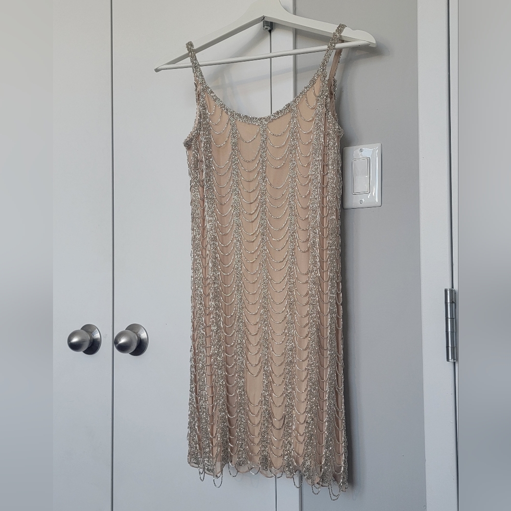 Pre-owned Parker Beaded Cocktail Gatsby Dress, Size 0